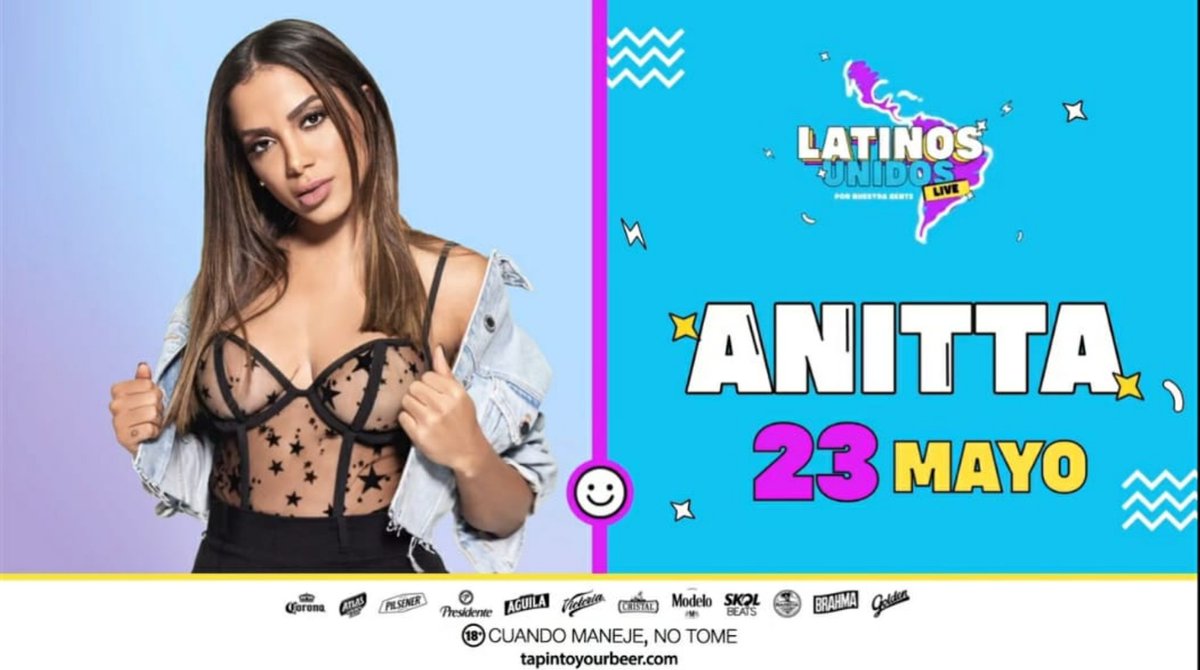 LasGoldenPA's tweet photo. Nos vemos el próximo 23 de mayo con @Anitta en #LatinosUnidos 🇪🇨 🇨🇴 🇵🇪 🇲🇽 🇧🇷 🇩🇴 🇵🇦 🇭🇳 🇸🇻 🇵🇷 🍻 Síguenos en todas nuestras redes y activa las notificaciones. https://t.co/PKux60Ag1T