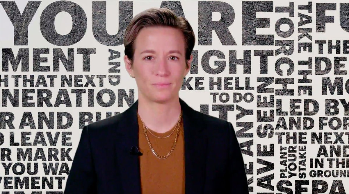 CBS's tweet photo. "I’m not going to ask you to come together. I’m going to ask you to demand better together." - @mPinoe #GraduateTogether https://t.co/KCHQRS50w8