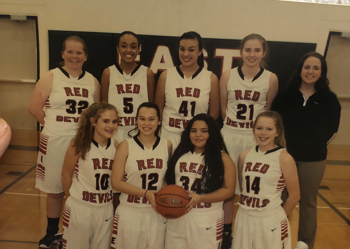CoachBlackford's tweet photo. Wished my @greenbayeasths seniors from my first season of coaching a farewell this Friday. Couldn’t be happier with the young ladies they grew into. ♥️🤍🖤🏀 https://t.co/U8eTjfQewR