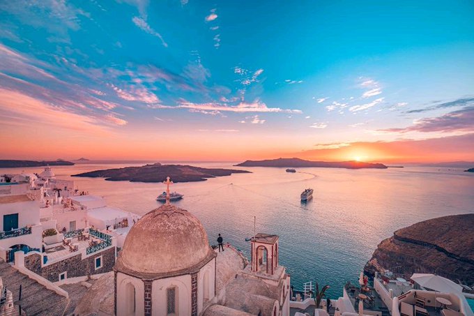 Santorini, Greece Evening View