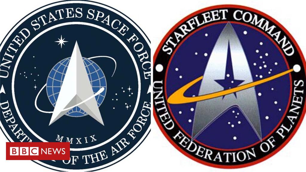 pirateladyjane's tweet photo. @WhiteHouse @SpaceForceDoD I’m surprised you didn’t play the Star Trek theme since you literally stole their logo.
#SpaceFarce 

#StarTrek #StarTrekStrangeNewWorlds #Roddenberry #StarTrekLogo https://t.co/s55Yg8hVMK