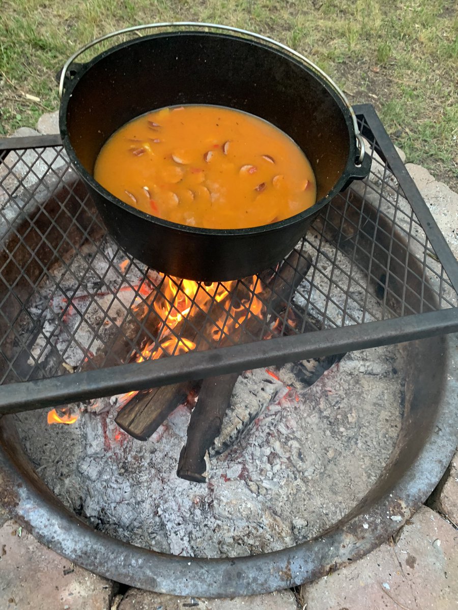 JasonOShell's tweet image. My sweet wife cooking up some paella  for our camp supper!🥘