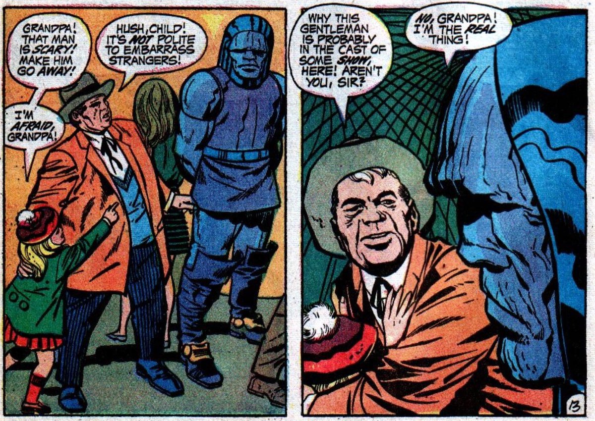 Its easy to write Darkseid as a standard “punch it until it goes away” evil, a humorless detached evil, a petty vindictive evil, a banal or “force of nature’’ evil, or any other generic evil, but kirby’s Darkseid was explicitly a human evil who existed as such without pretension.