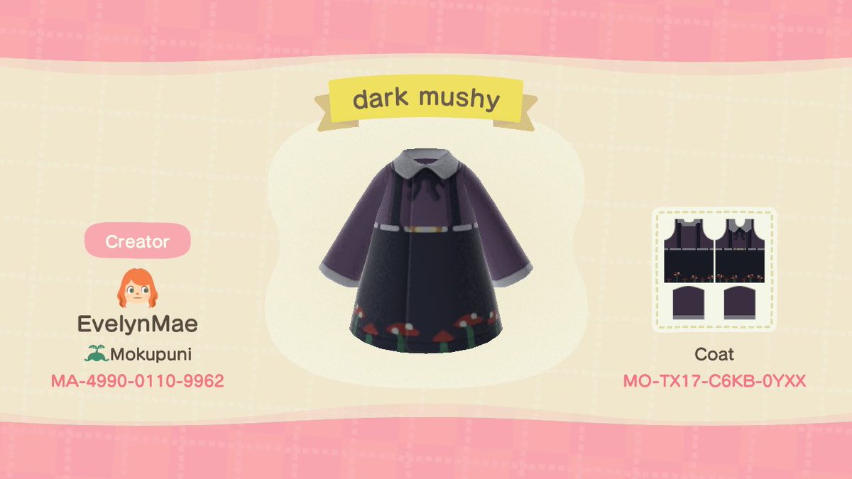 evelynmaetrix's tweet photo. @teresacrossing inspired me to make some poison mushy outfits. hope they make someone happy! 🖤🥀 #acnhpatterns #ACNHdesings #witchycore #witchcore https://t.co/4ziksqWPVq