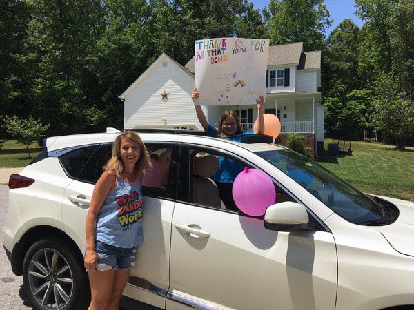 simondssaystch's tweet photo. My heart is full! My amazing Rockstars and their families surprised me with a Class Parade today! #justwhatineeded #lovethem @HSESCheetahs https://t.co/1C6iV5Bwry
