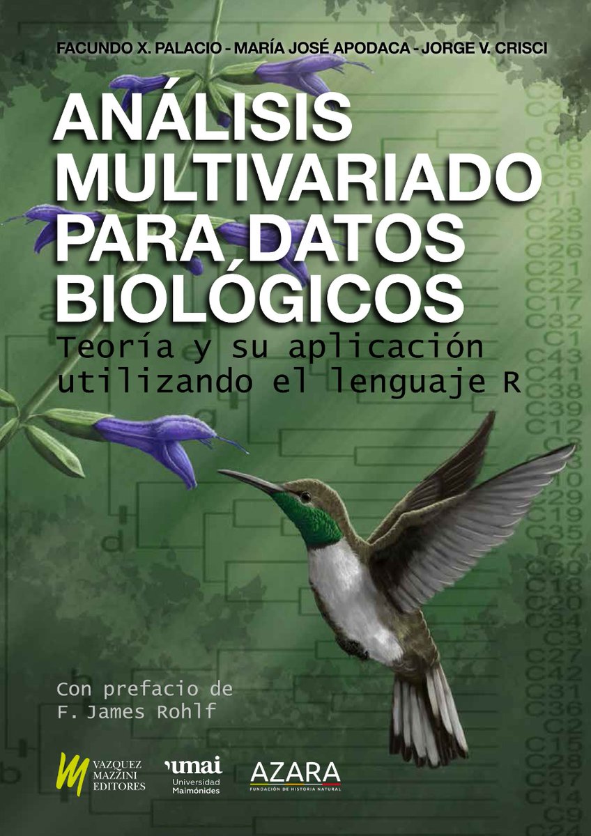 Finalmente concretamos este proyecto junto a dos personas que quiero muchísimo, María José Apodca y Jorge Crisci. Cuatro cosas destaco que serán útiles a los biólogos: trata temas de forma sencilla, incluye el análisis filogenético, todos los análisis son en R y es en español.