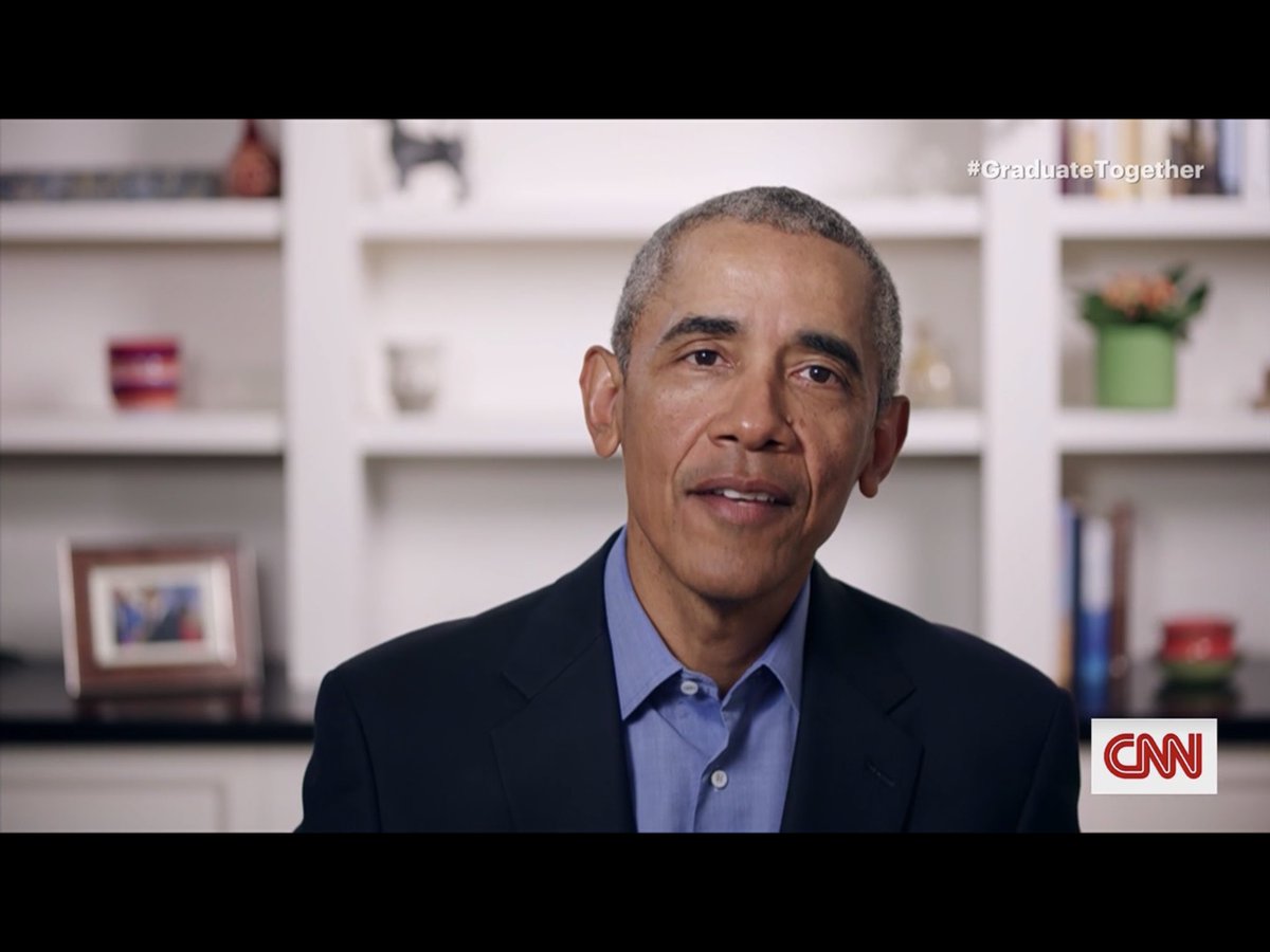 itsPOClive's tweet photo. #BarackObama is what we all needed!
Thank you Mr. President @BarackObama 

#GraduateTogether #ClassOf2020 https://t.co/nV7AuJfziW