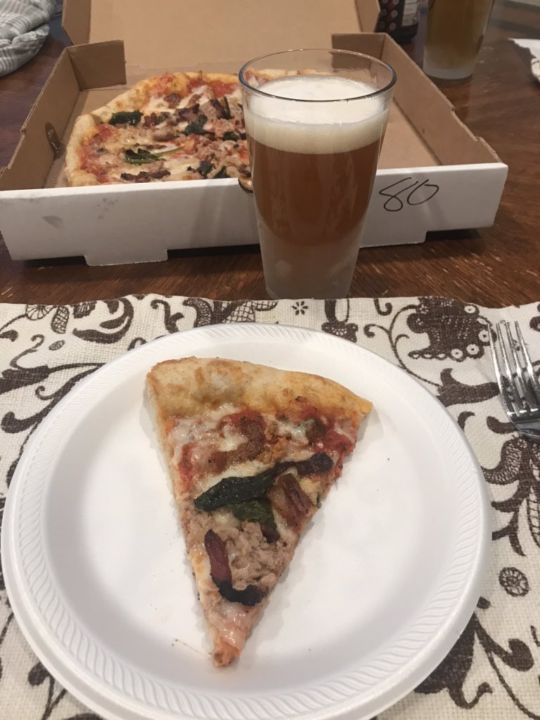 GGrabow's tweet photo. Been waiting months for @VectorBrewing to open so we can try their beers and pizza.  Both are fantastic and I’m hooked!  Awesome to have a micro brewery just blocks away from my house. https://t.co/aSoBYIgB9S