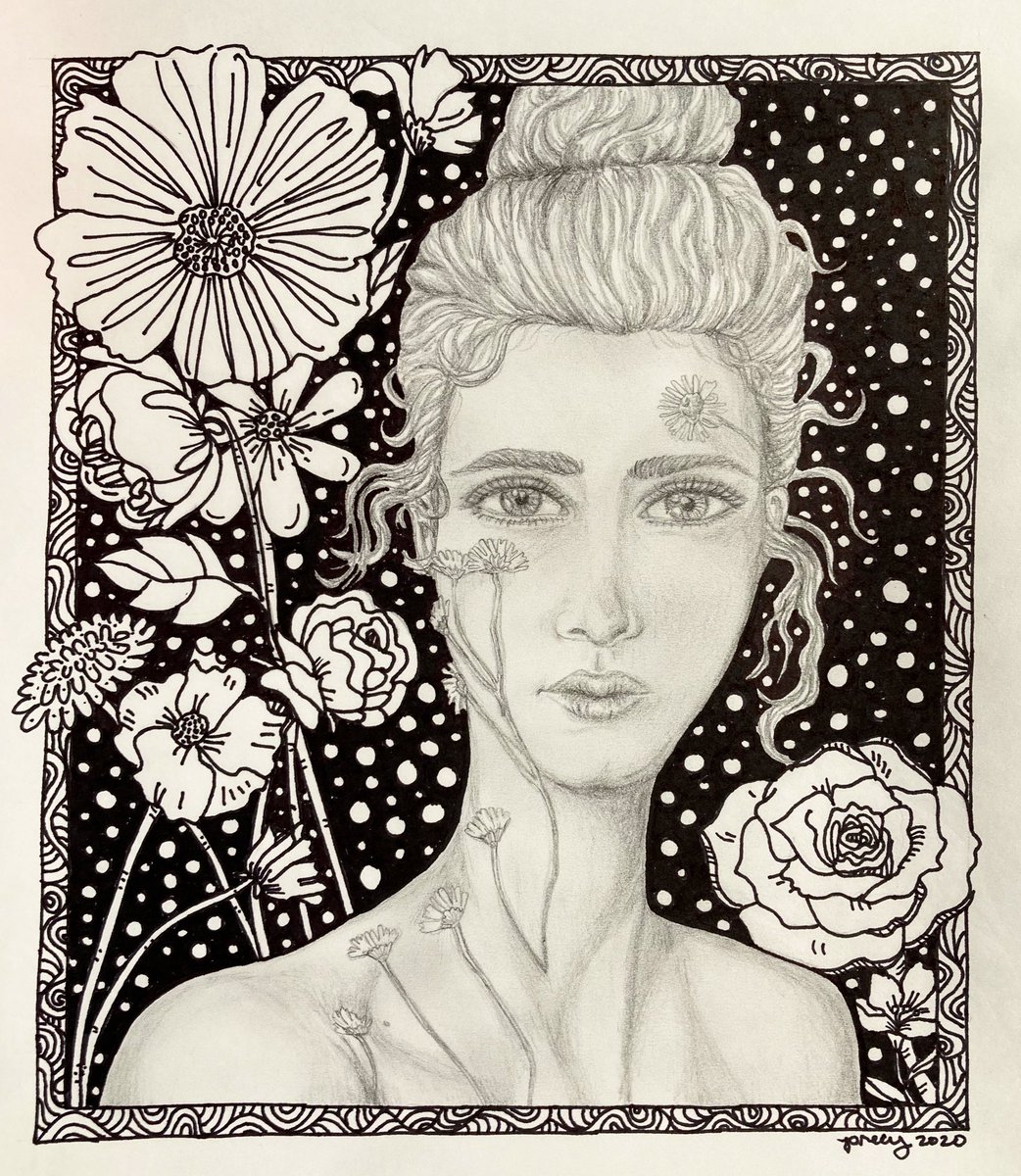 Started this around noon, got done by 6:30 pm. And I looove how it turned out! #artbyprecy #art #artwork #illustrationart #drawing #inkart