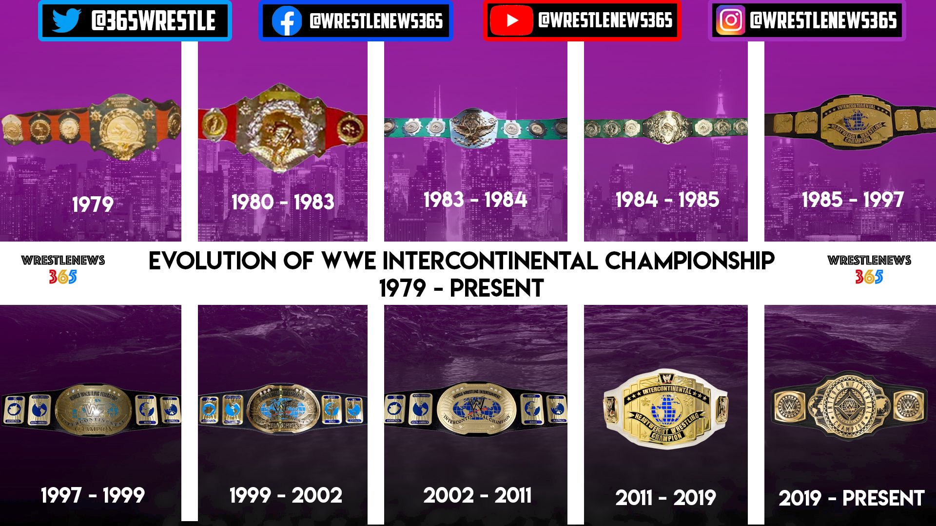 Owen Wrestlenews365 Let S Take A Closer Look At The Evolution Of The Wwe Intercontinental Championship Belt Design What Is Your Favourite Version Of The Wwe Intercontinental Championship What Memories