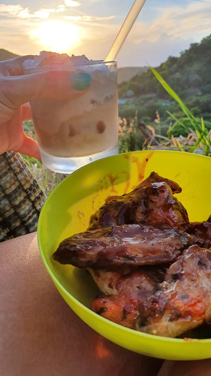 BBQ Wings with 100% keto alcoholic coffee and irish cream drink.