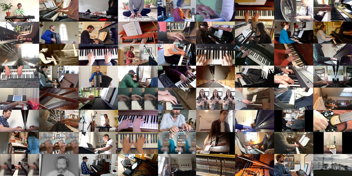 It got this big!! Tune in midday GMT Sunday 17th May - Happy Birthday Erik Satie!! #LockdownVexations includes 75 individual contributions...  each person plays 11.2 (!?) times each to make 840 reps! thanks to all taking part 
 satievexations.art/live-stream/