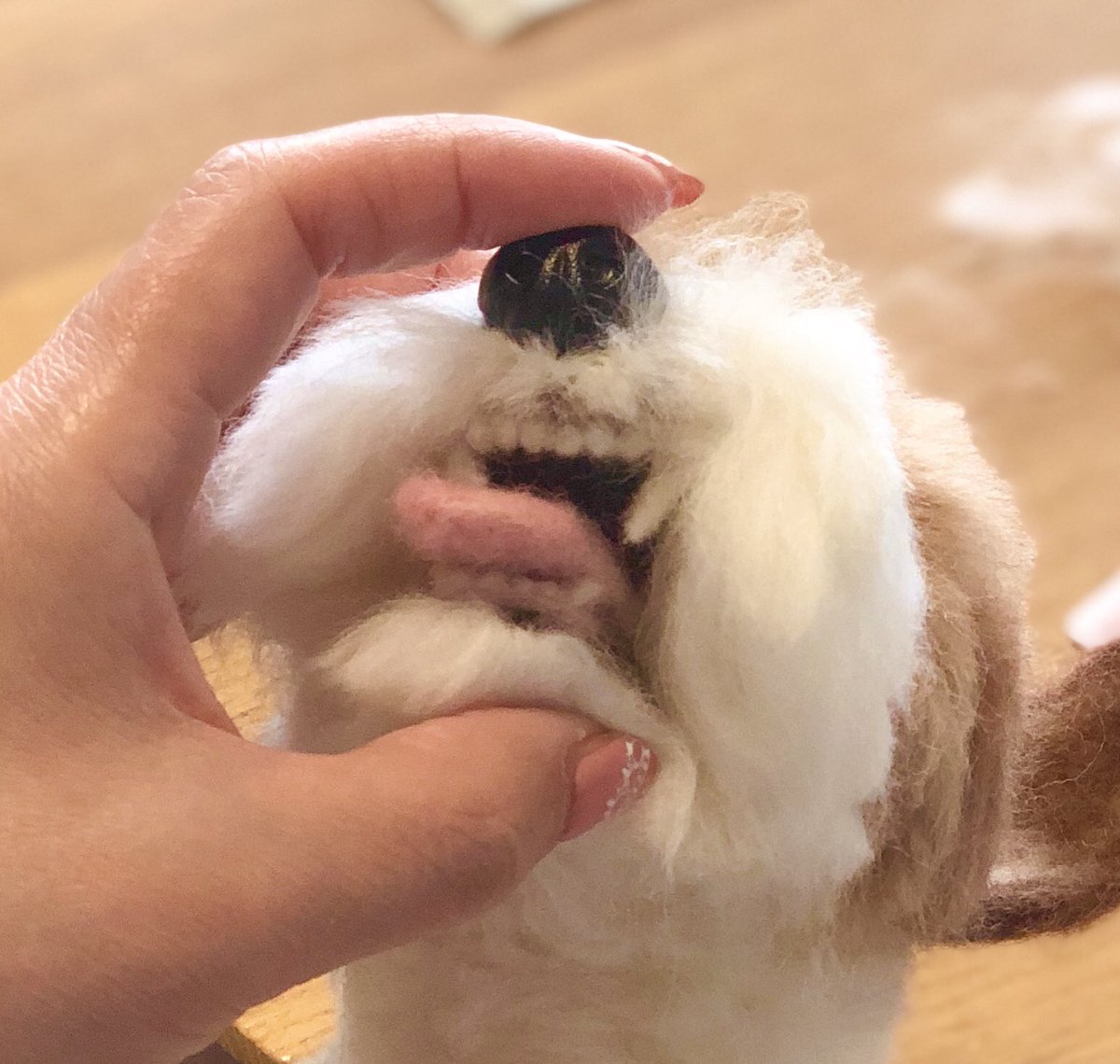 岡島なつみ はい あ んちてね 羊毛フェルト 歯 犬の口 ジャックラッセルテリア