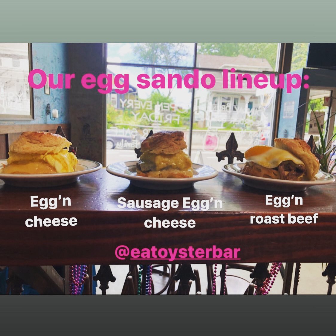 New hours, Fri &amp; Sat 9am-6pm, Sun 9am-12pm. With some delicious breakfast sandwhiches in the mix! #takeout #eaterpdx #pdxeats #eatoysterbar #yum