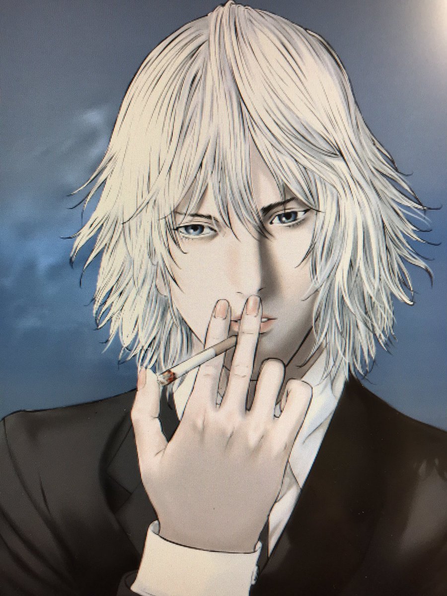 solo 1boy male focus cigarette blonde hair smoking looking at viewer  illustration images