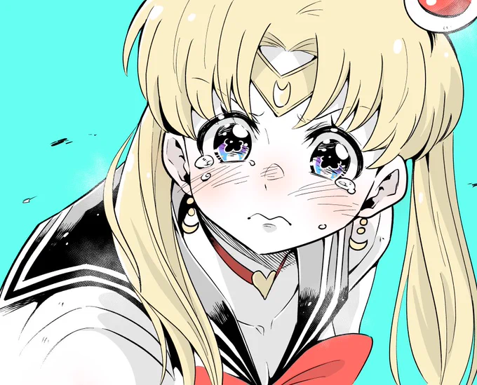 流行り(?)に便乗。
うさぎちゃんは泣き虫なイメージなので。
ていうか元の絵が神過ぎ問題。
#sailormoonredraw 