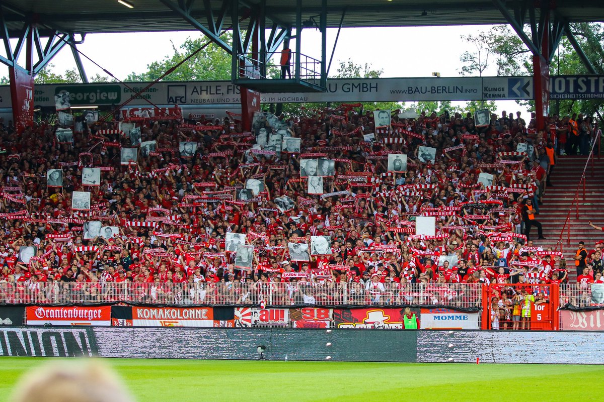 E – Endlich dabei (Finally there!): Many fans weren't with us to see our first game in the Bundesliga. So, as a tribute, fans could bring relatives/friends who had passed away to the game against Leipzig. The official attendance was increased by 455.  #fcunion