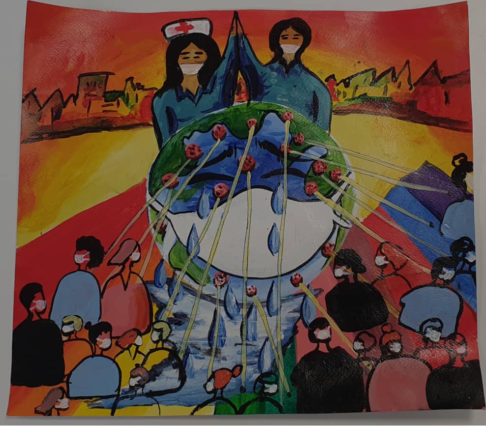 dasante_gh's tweet photo. https://t.co/dcTCnOWQ6w

#Ghana #ARISNEW #ArtistOnTwitter

Title: FIGHTING THE COMMON ENEMY.
(World art competition held in India.) Jasmin Chukkappali of Al-Rayan Int School is representing Ghana🇬🇭 in India. 
We shall surely have victory over coronavirus!share and like.. https://t.co/bhQkKyEm6N