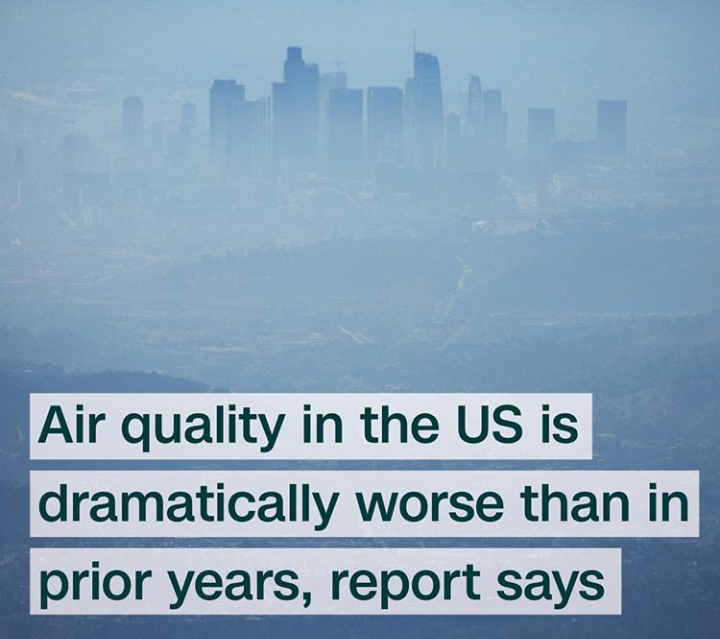 SatvikMishra25's tweet photo. Environment Concern :
Air quality in the US is declining dramatically, leaving about 150 million people - nearly half of the America's population - breathing  unhealthy, heavily polluted air, according to a report. It can trigger cardiovascular issues, strokes and asthma attack. https://t.co/Ua86tb9Gjv