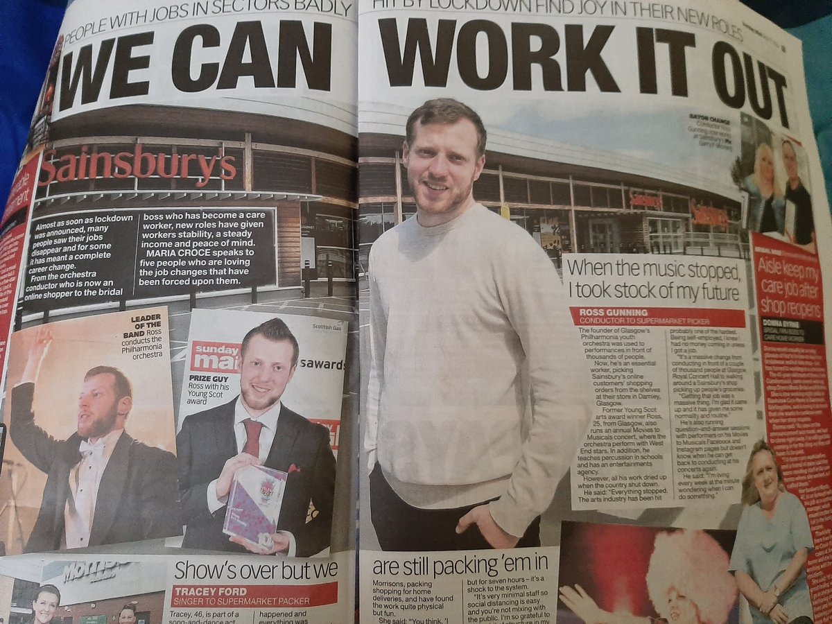 Ross Gunning (@rossgunning1) on Twitter photo Thank you to the <a href="/Sunday_Mail/">Sunday Mail</a>. Pretty happy with that wee spread in the paper today. About my change from <a href="/GlasgowPhil/">Glasgow Philharmonia</a> to <a href="/sainsburys/">Sainsbury's</a>
<a href="/newspaper/">Newspaper</a> #article #coronavirus #changeofjob #sainsburys #lockdown Thank you to the <a href="/Sunday_Mail/">Sunday Mail</a>. Pretty happy with that wee spread in the paper today. About my change from <a href="/GlasgowPhil/">Glasgow Philharmonia</a> to <a href="/sainsburys/">Sainsbury's</a>
<a href="/newspaper/">Newspaper</a> #article #coronavirus #changeofjob #sainsburys #lockdown