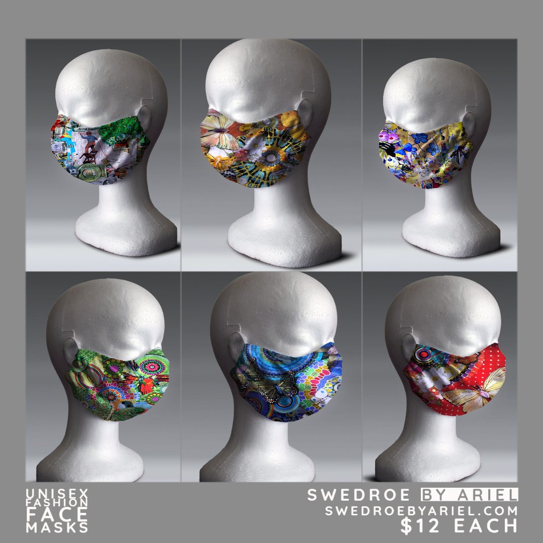 SwedroebyAriel's tweet photo. Make a fashion statement &amp; protect yourself with these washable fabric masks. A built-in cotton sleeve inside allows for a disposable filter &amp; it fits over most N95 masks. Elastic ear loops &amp; it's unique shape keep it in place. Unisex design for adults. https://t.co/br6sFDMNl5 https://t.co/or3wivOtZA