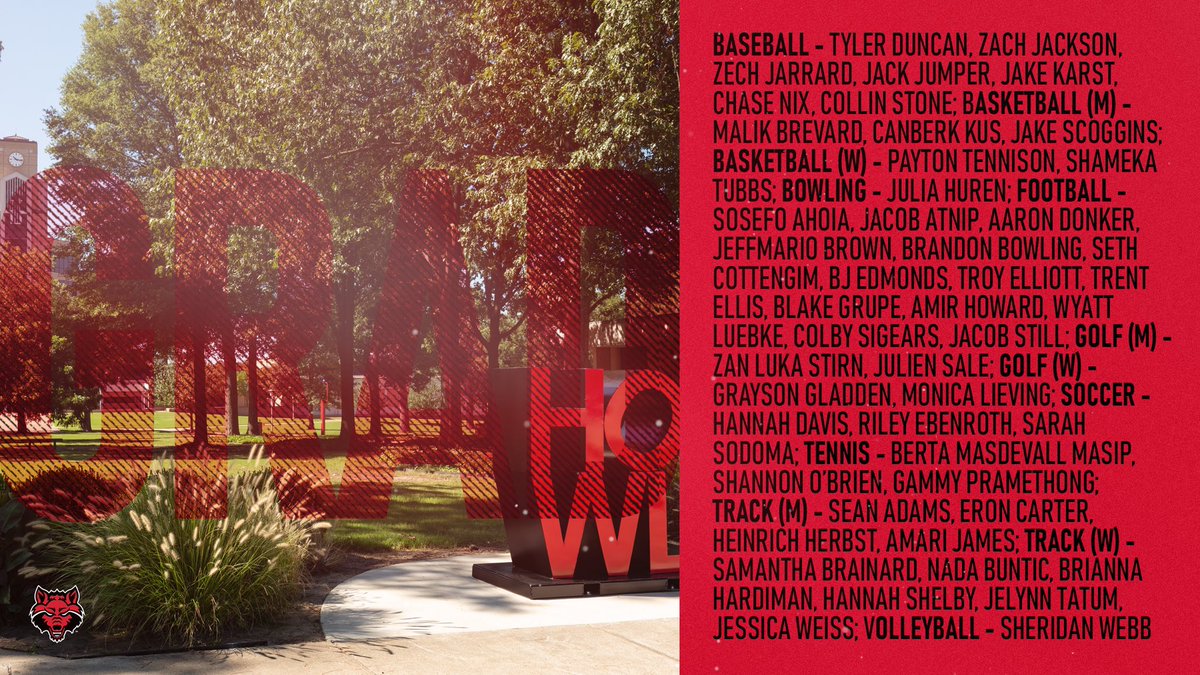 Congratulations &amp; #WolvesUp for our class of 2020 A-State student-athletes on their graduation! 🎓🎉🤘

#NLITilYouDie | #CongratsGrads