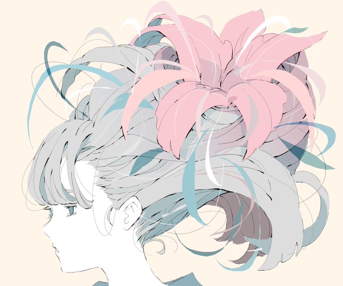 髪の毛が花になる人がいるらしい イラスト紹介 ノーコピーライトガール
