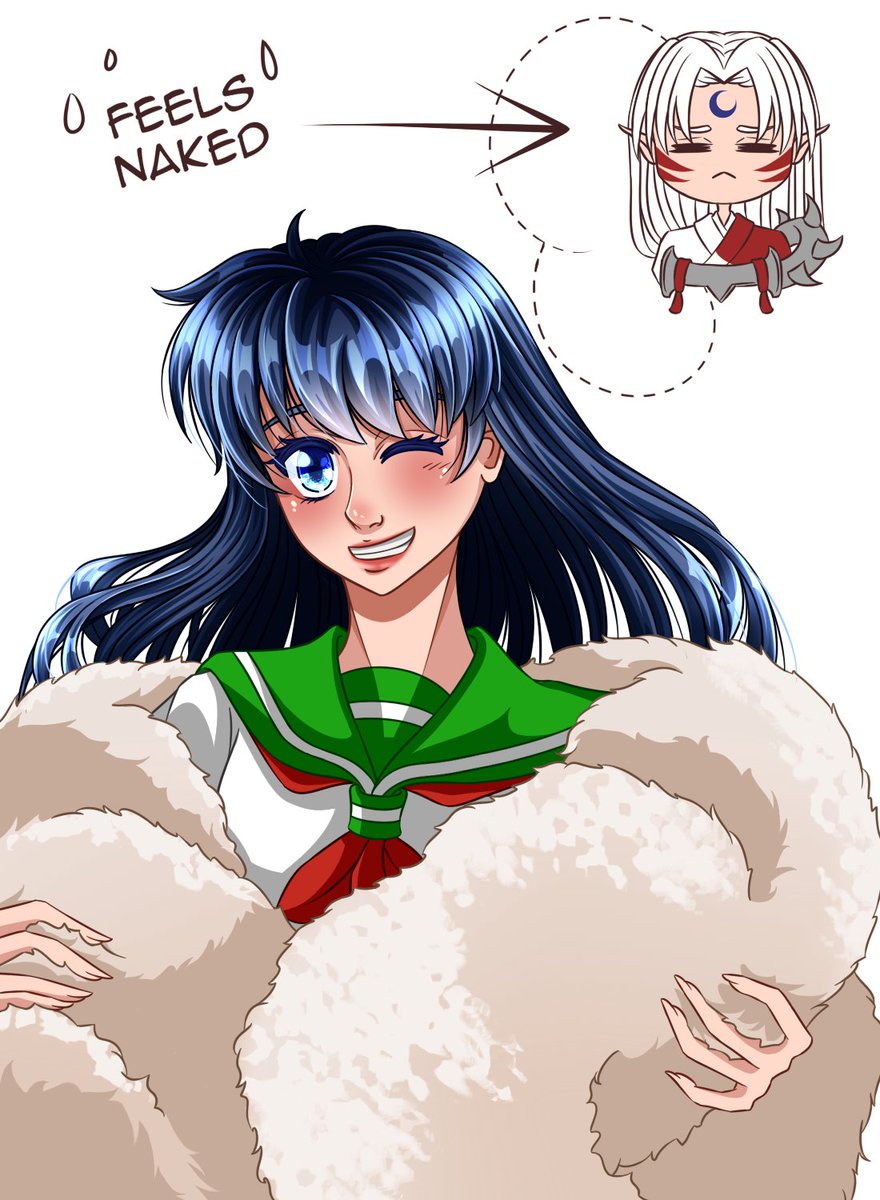 Kairou Watoshimi Kagome Wearing Fluffy Sama I Don T Think Sesshomaru Approves Inuyasha 殺かご 犬夜叉 殺生丸 かごめ Sesskag