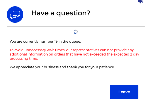 katsheets's tweet photo. @isthisben Over 3 hours later and I'm 19 in queue. I really hope they don't shut down the chat at 12a EST like they do the phone lines! @BedBathBeyond https://t.co/59Uo9ael9m
