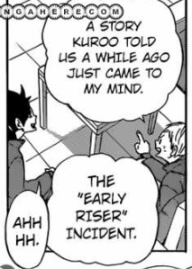 The fact that the only junior they're talking about here is Kenma and Kuroo clearly didn't like the idea of Yaku ending the conversation gives me whipped Kuroo again. He just can't shut the hell up when it's about Kenma. I stan a whipped man, named Kuroo Tetsurou.