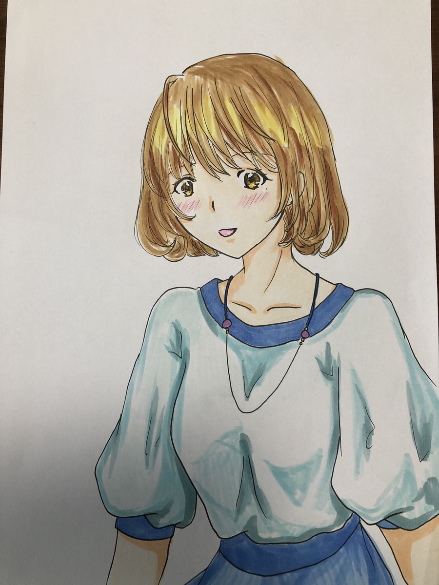 りぃ 昨日描いたバクマン の蒼樹さんに色塗ってみました バクマン 蒼樹紅 青木優梨子