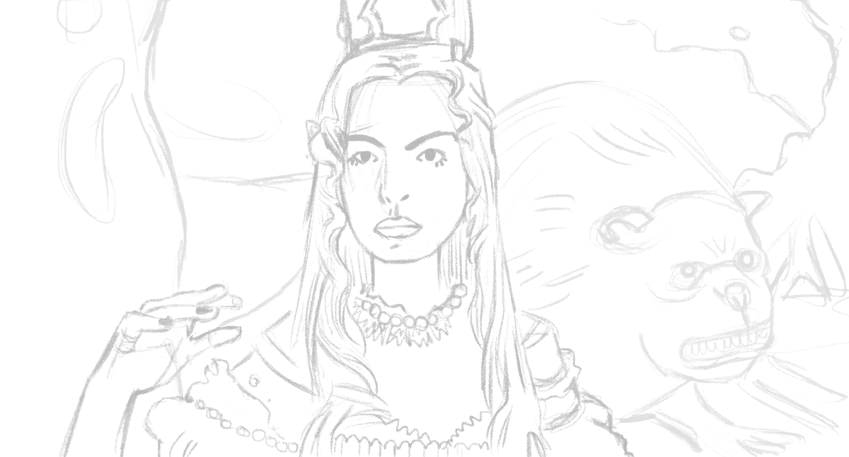 need to practice my technical skills so we drawin anne hathaway✨ 