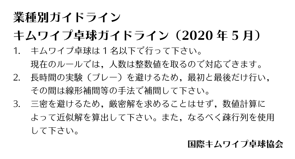 kttajp's tweet photo. 感染防止【業種別ガイドライン】
キムワイプ卓球ガイドラインを発表します。皆様ご安全に。 https://t.co/AZnMN7SZKF
