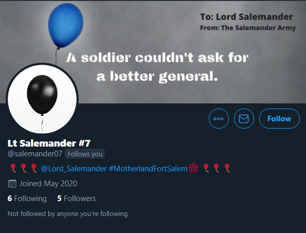 FortSalemVoice's tweet photo. With an army that vows to spread chaos, @Lord_Salemander's ascent to power is almost certain. 

Watch out for the balloons that might invade twitter in the near future. 

#MotherlandFortSalem https://t.co/2fsK0NBGsn