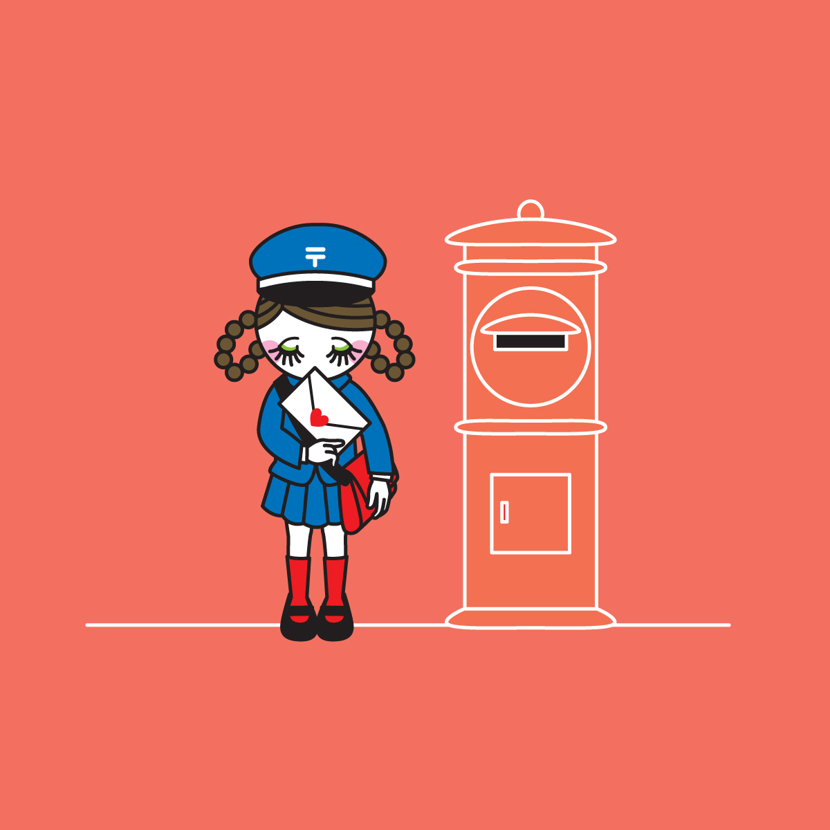 ちいさなゆうびんやさん イラスト お絵描き 女の子 郵便 手紙 ソー おか ももこ 絵のお仕事大歓迎 のイラスト ちいさなゆうびんやさん イラスト お絵描き 女の子 郵便 手紙 ソー おか ももこ 絵のお仕事大歓迎 のイラスト