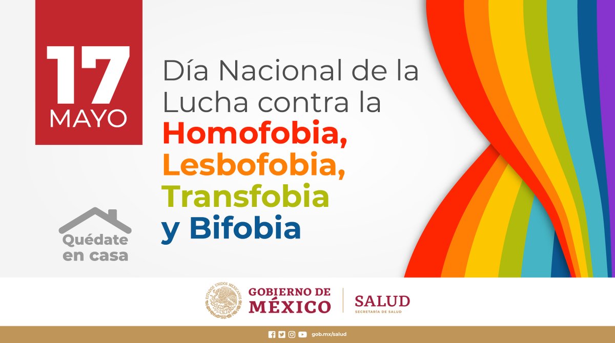 SSalud_mx's tweet photo. Hoy conmemoramos el Día Nacional de la Lucha contra la #Homofobia, #Lesbofobia, #Transfobia y #Bifobia.

#QuedateEnCasa y conoce el Protocolo para Acceso sin Discriminación a Prestación de Servicios de Atención Médica de personas LGBTTTI ➡️ https://t.co/3Hdwvbe43r https://t.co/kqSNfQubqw