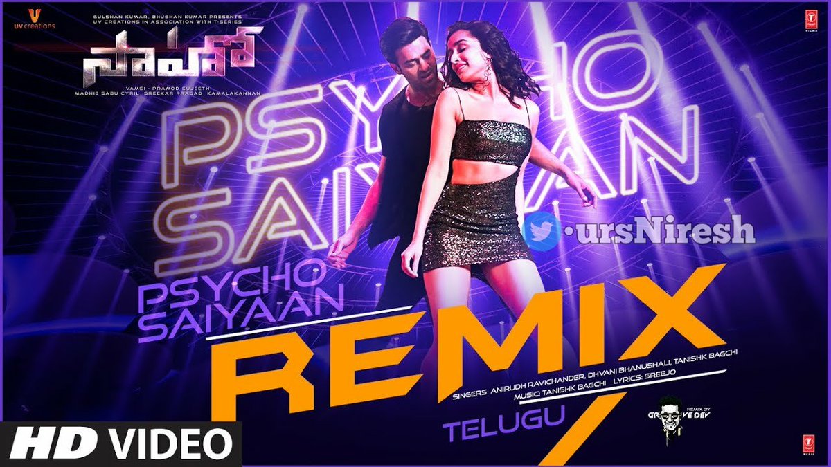 ShalemPrabha's tweet photo. #PsychoSaiyaan Song Remix by #GrooveDev out now in all languages
Hindi: https://t.co/LD2EvElBRA
Telugu: https://t.co/4HEQP5dUvB
Tamil: https://t.co/eiXKd8MSMm
Malayalam: https://t.co/tEtQkvNapT
#Prabhas @ShraddhaKapoor @sujeethsign @UV_Creations https://t.co/sRjverQdyi