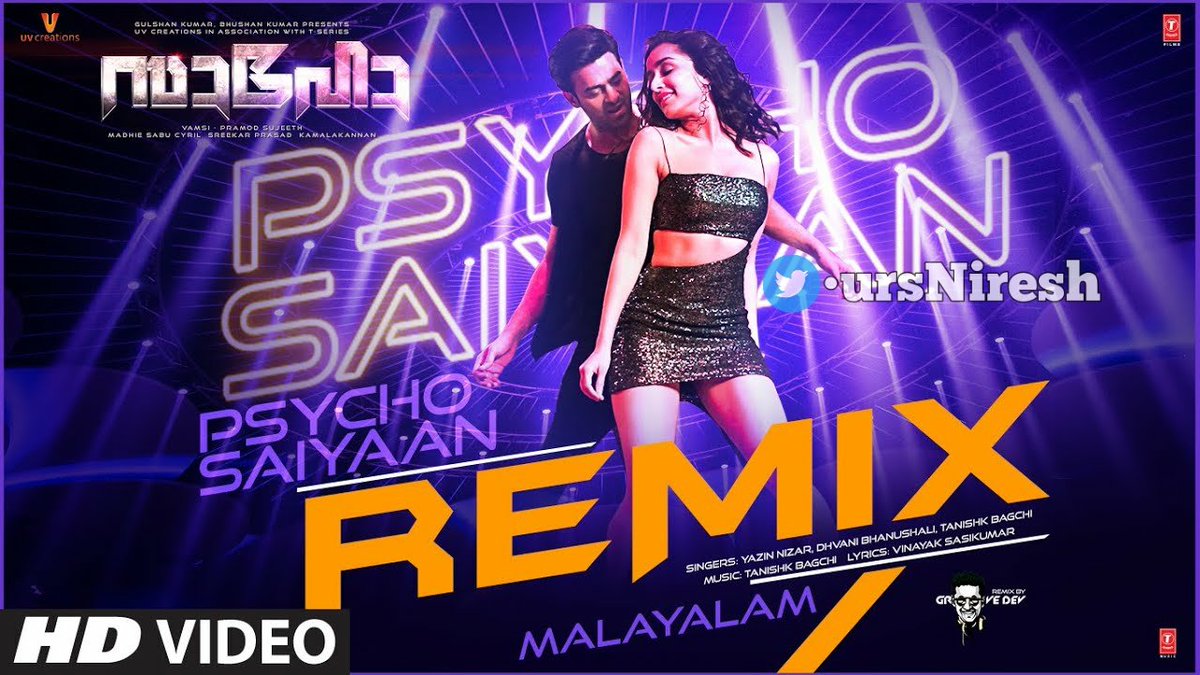 ShalemPrabha's tweet photo. #PsychoSaiyaan Song Remix by #GrooveDev out now in all languages
Hindi: https://t.co/LD2EvElBRA
Telugu: https://t.co/4HEQP5dUvB
Tamil: https://t.co/eiXKd8MSMm
Malayalam: https://t.co/tEtQkvNapT
#Prabhas @ShraddhaKapoor @sujeethsign @UV_Creations https://t.co/sRjverQdyi