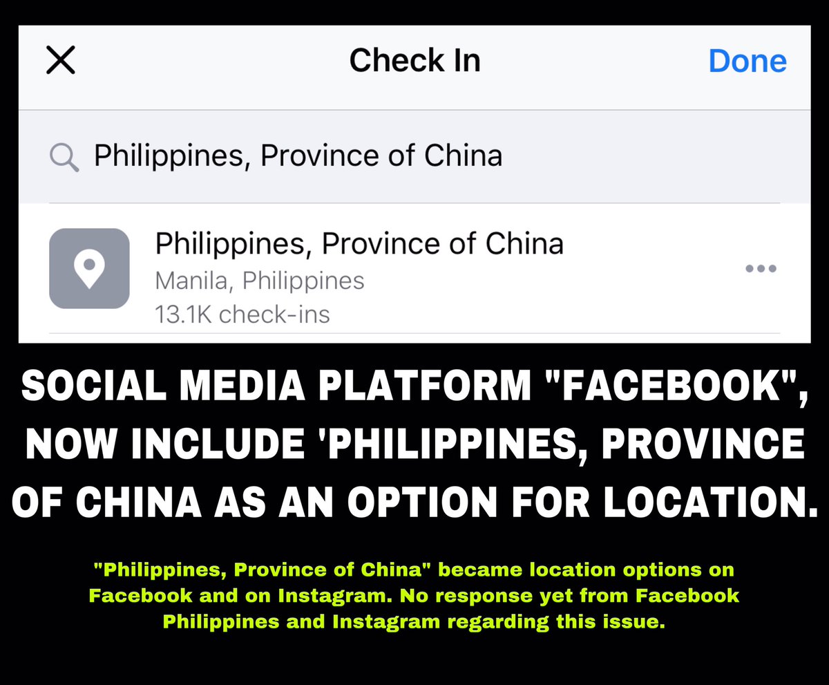 pinas_city's tweet photo. Philippines, Province of China? 🤔 Umabot na sa 13.1k check-ins sa Facebook.
#LPCUpdate https://t.co/7hy1ORerJ9