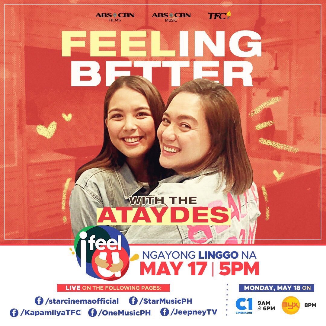 ABSCBNC0RP's tweet photo. Feeling anxious? 😥 Take it from Sylvia Sanchez and daughter Ria Atayde who recently went through a challenging time with their family. Mapapakinggan na ang kanilang inspiring na kwento sa ating variety-talk show #IFeelU, hosted by Toni Gonzaga! #IFee… https://t.co/g0drpRwrHF