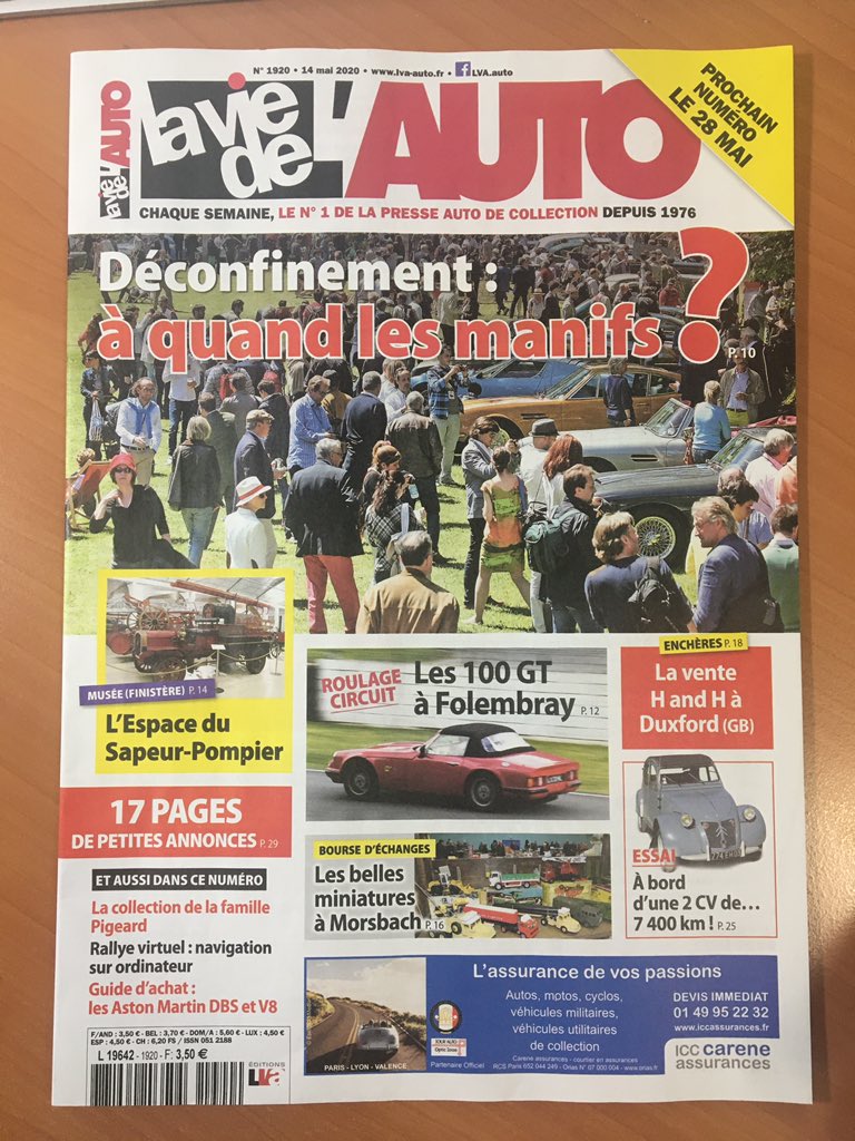 XavierBony1's tweet photo. Pour tout savoir sur la reprise des événements d’autos classiques, tout est dans le journal La Vie de l’Auto actuellement en kiosque #presse #automobile #mlp #editionsLVA #passion #car #kiosque https://t.co/fnQsEIQSMS