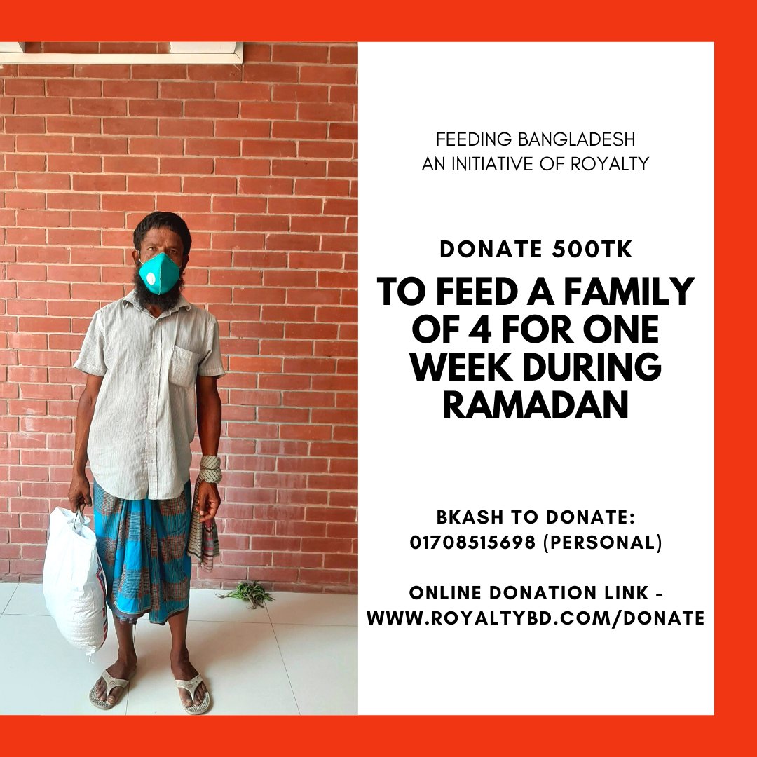RoyaltyBD's tweet photo. Feeding Bangladesh | An initiative of Royalty

Help the poor to fight the crisis by donating here: https://t.co/cOxI5bn6GD

Our second round of survival bags of one week for four-person which contains Iftar items and grocery.

Be a part of this good cause by donating today! https://t.co/i4NgigTctj