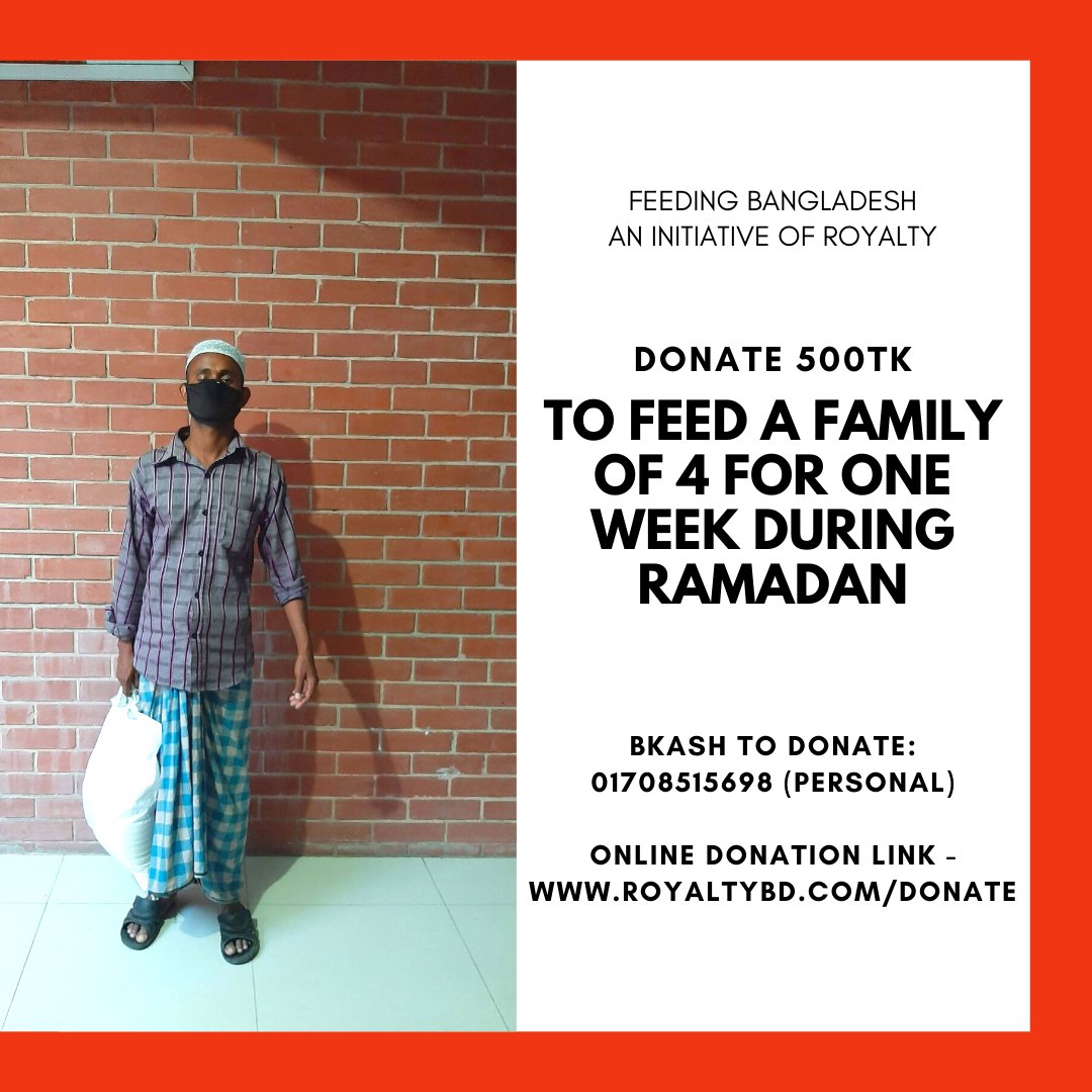 RoyaltyBD's tweet photo. Feeding Bangladesh | An initiative of Royalty

Help the poor to fight the crisis by donating here: https://t.co/cOxI5bn6GD

Our second round of survival bags of one week for four-person which contains Iftar items and grocery.

Be a part of this good cause by donating today! https://t.co/myYRyDybN9