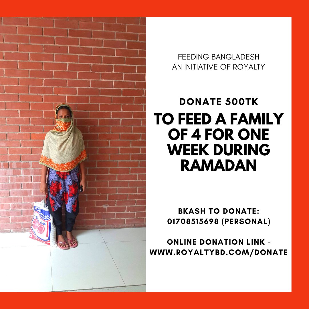 RoyaltyBD's tweet photo. Feeding Bangladesh | An initiative of Royalty

Help the poor to fight the crisis by donating here: https://t.co/cOxI5bn6GD

Our second round of survival bags of one week for four-person which contains Iftar items and grocery.

Be a part of this good cause by donating today! https://t.co/qq5jlEFDBN