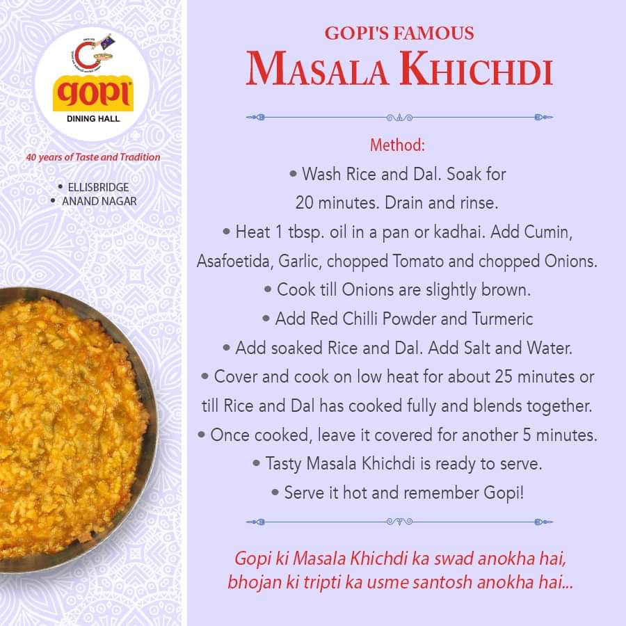 GopiDiningHall's tweet photo. Searching for a meal which is healthy, delicious and easy to prepare? Well search no more, we bring you the easiest and flavourful #recipe of #MasalaKhichdi

A dish under #IndianCuisine which is cherished by all, the one &amp; only Masala Khichdi

#GopiDiningHall #GopiRecipe #Khichdi https://t.co/vxBHDqg7IW