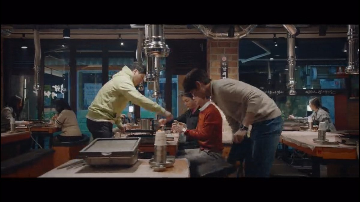 My favorite part of squad eating out is they do different things at a time. Some are fixing the table , giving out tissue, spoon & chopstick. Jeongwon folding his coat & hiding it below the sit so smoke of BBQ will not go to his coat. (Jeongwon as organized & neat freak)