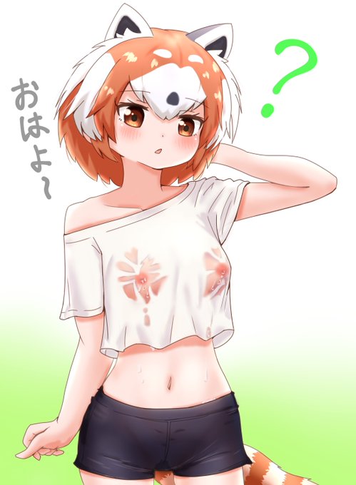 寝起きでパンダミルクが出てるよレッパンちゃん...🍼 