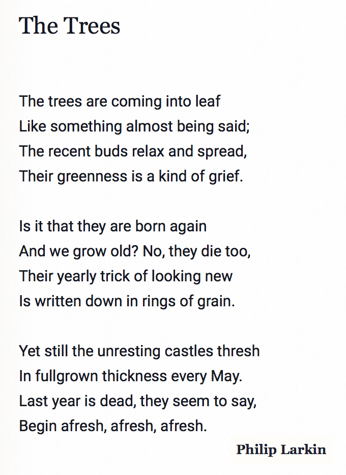 189 The Trees by Philip Larkin https://soundcloud.com/user-115260978/189-the-trees-by-philip-larkin  #PandemicPoems