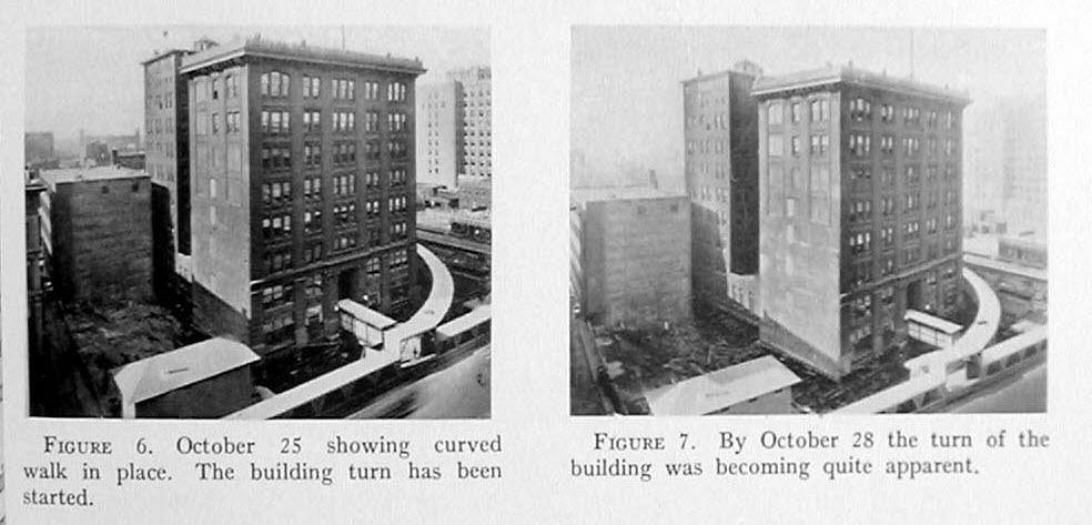 The Indiana Bell Telephone building was rotated in 1930 to free up space on the plot for a new building.