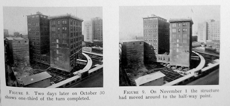 The Indiana Bell Telephone building was rotated in 1930 to free up space on the plot for a new building.